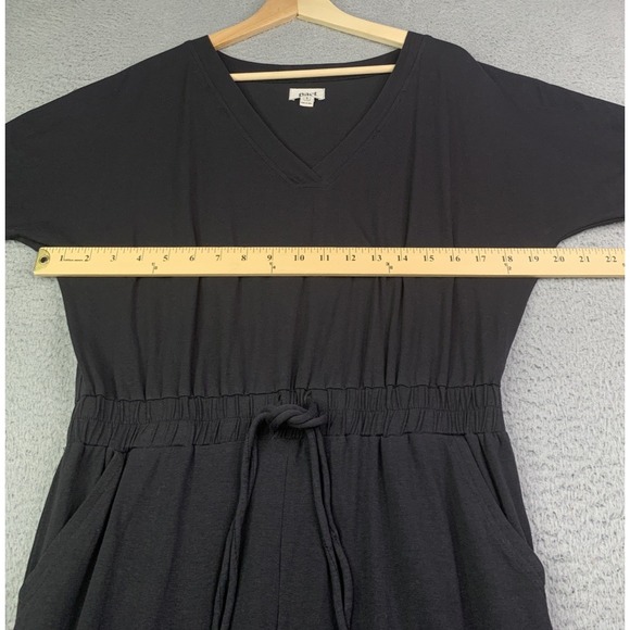 Pact Jumpsuit Womens Size Small Drawstring Waist Short Sleeve Casual Black - Picture 5 of 11
